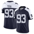 Dallas #93 Toia Player Football V Neck Short Sleeve Navy Jersey Jay For Men Youth Women Gift