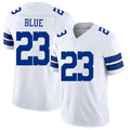 Dallas #23 Blue Player Football V Neck Short Sleeve White Jersey Jaydon For Men Youth Women Gift