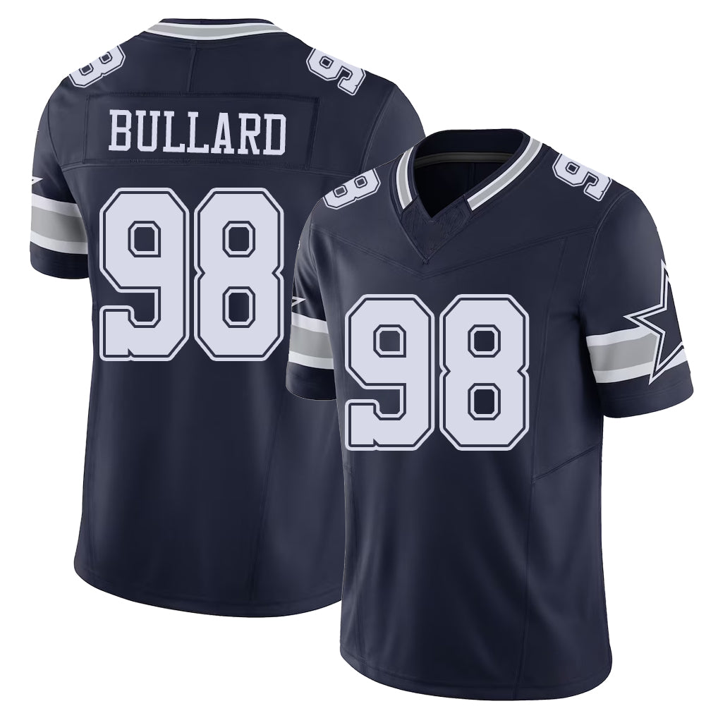 Dallas #98 Bullard Player Football V Neck Short Sleeve Navy Jersey Jonathan For Men Youth Women Gift