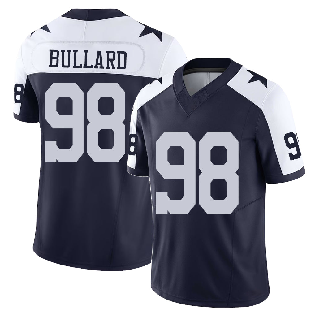 Dallas #98 Bullard Player Football V Neck Short Sleeve Navy Jersey Jonathan For Men Youth Women Gift