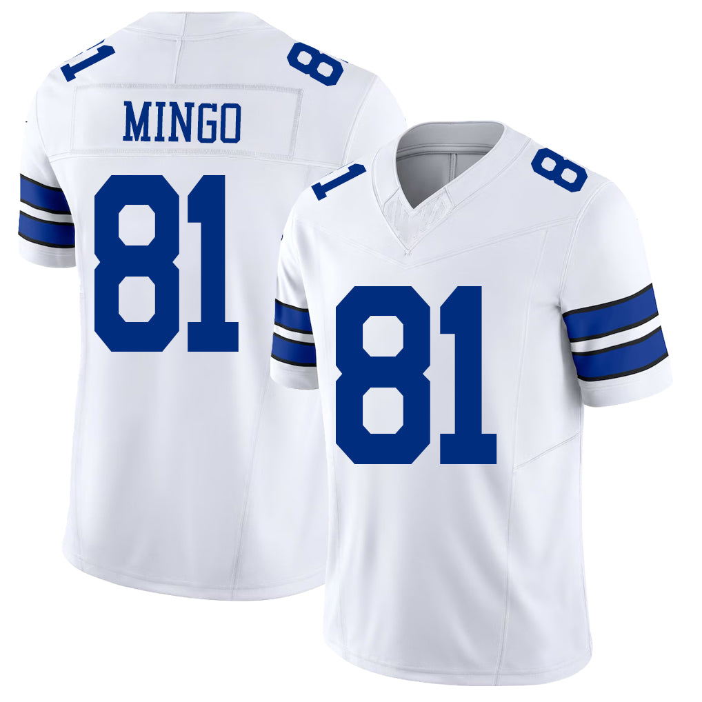Dallas #81 Mingo Player Football V Neck Short Sleeve White Jersey Jonathan For Men Youth Women Gift