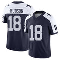 Dallas #18 Hudson Player Football V Neck Short Sleeve Navy Jersey Jordan For Men Youth Women Gift