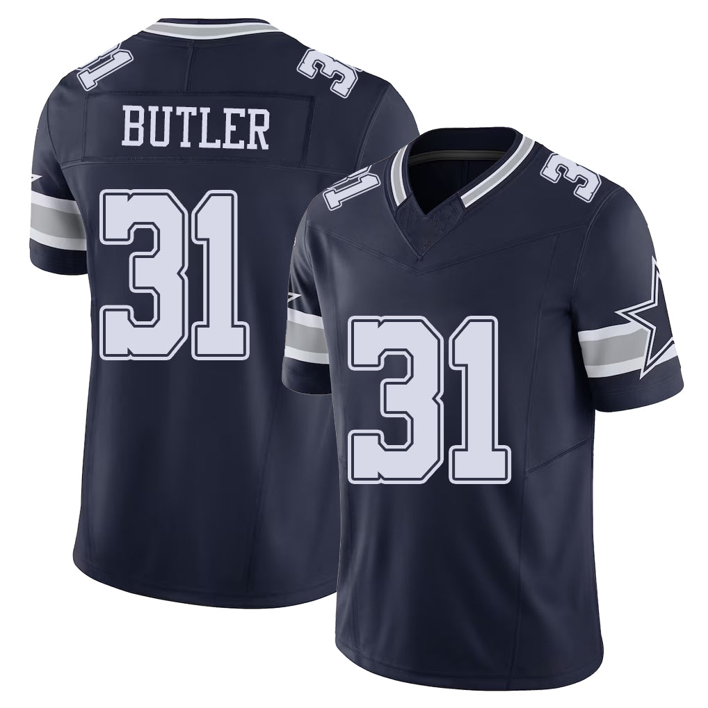 Dallas #31 Butler Player Football V Neck Short Sleeve Navy Jersey Josh For Men Youth Women Gift