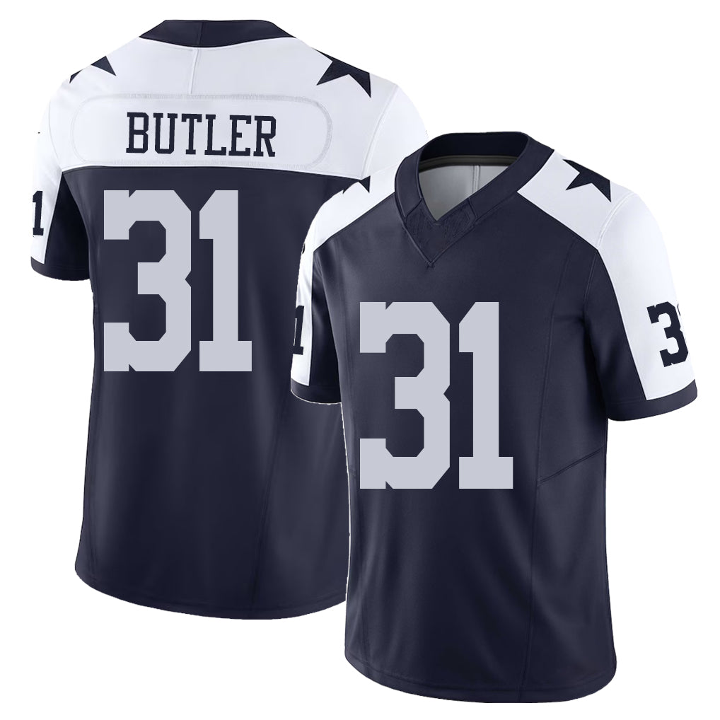 Dallas #31 Butler Player Football V Neck Short Sleeve Navy Jersey Josh For Men Youth Women Gift