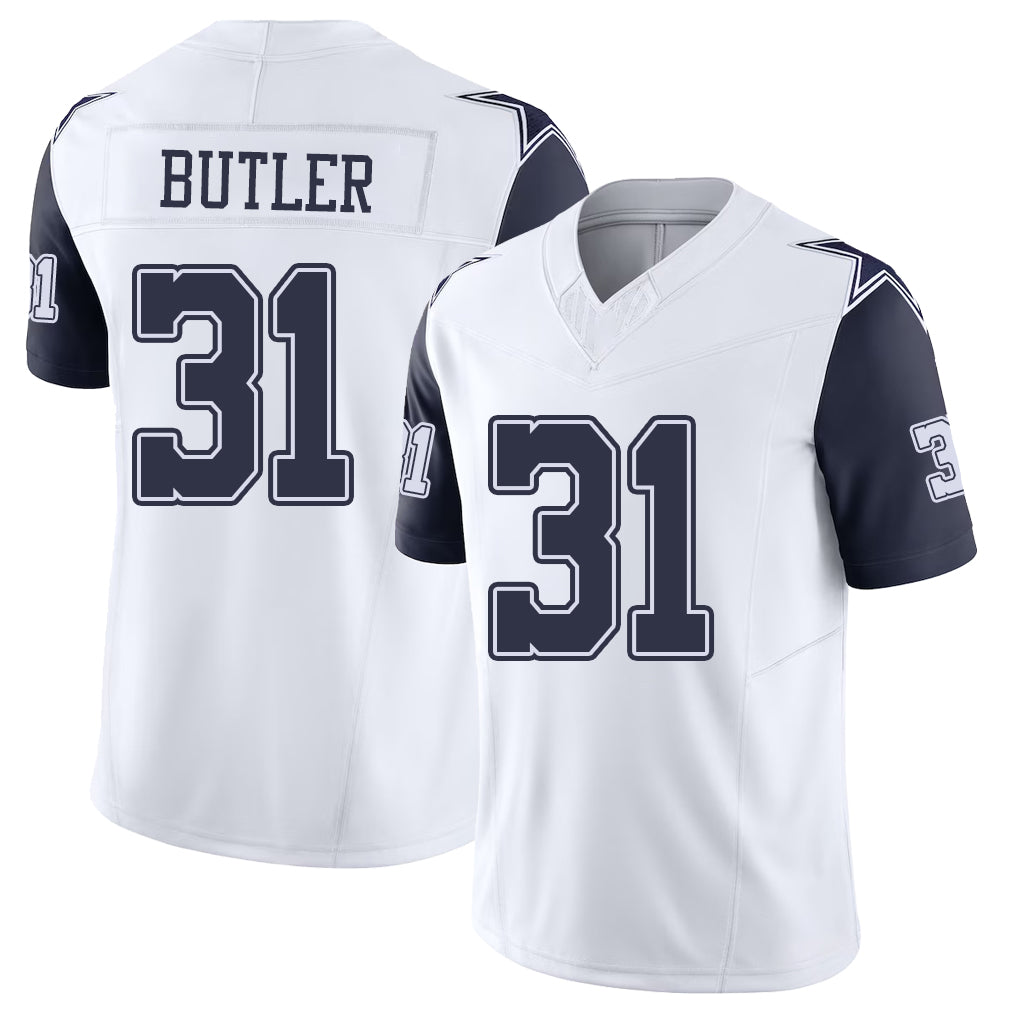 Dallas #31 Butler Player Football V Neck Short Sleeve White Jersey Josh For Men Youth Women Gift
