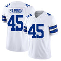 Dallas #45 Barron Player Football V Neck Short Sleeve White Jersey Justin For Men Youth Women Gift
