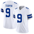 Dallas #9 Turpin Player Football V Neck Short Sleeve White Jersey KaVontae For Men Youth Women Gift
