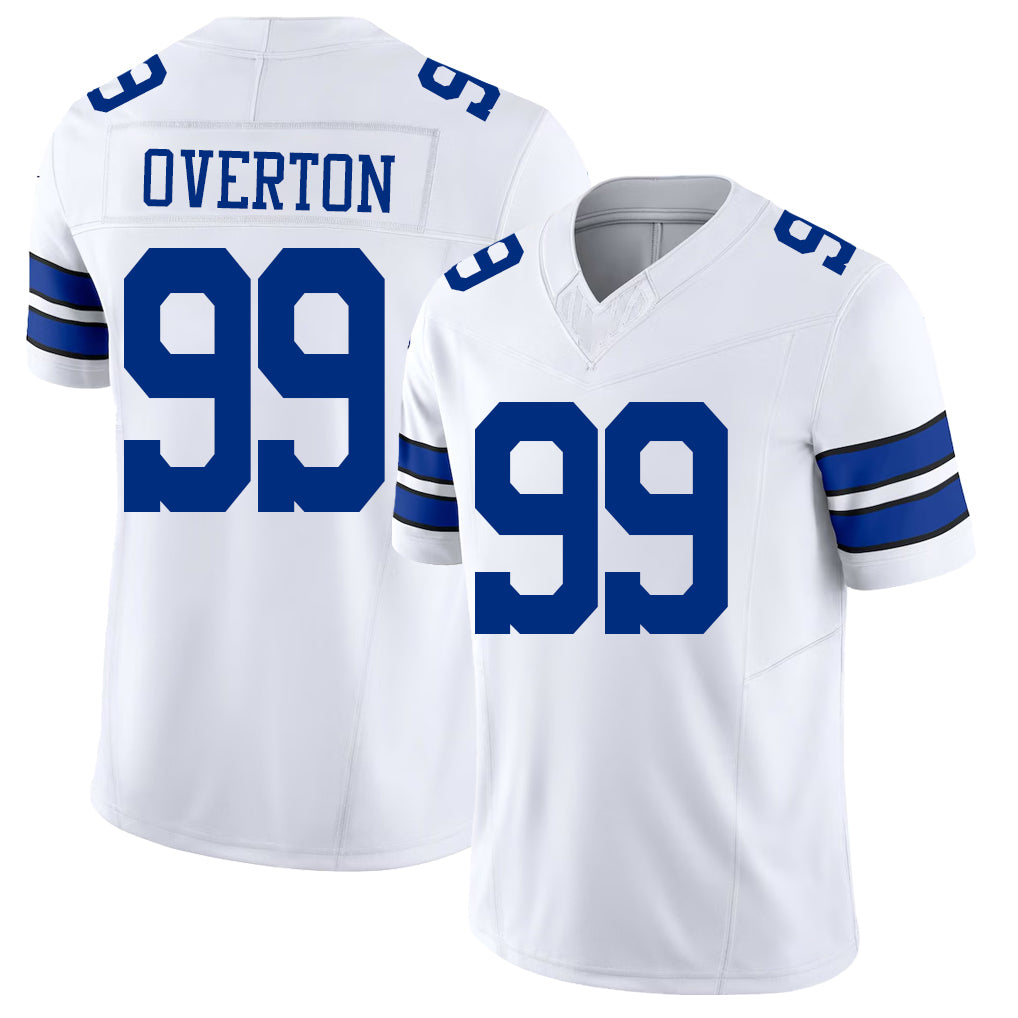 Dallas #99 Overton Player Football V Neck Short Sleeve White Jersey  LT For Men Youth Women Gift