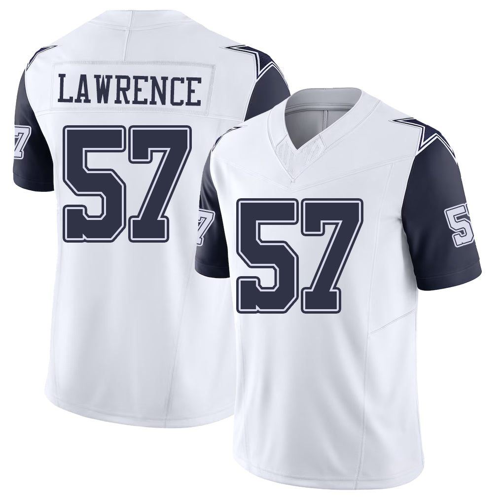 Dallas #57 Lawrence Player Football V Neck Short Sleeve White Jersey  Malachi For Men Youth Women Gift