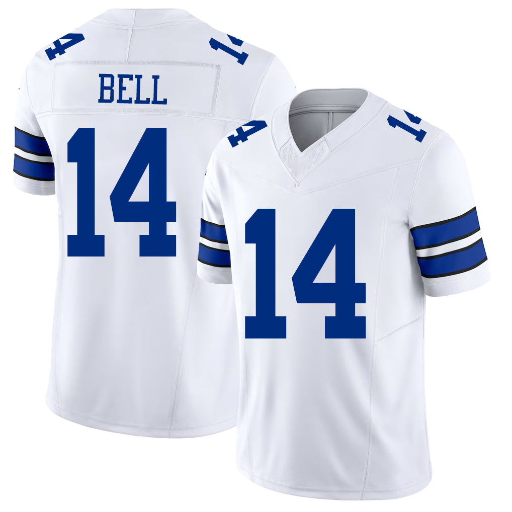 Dallas #14 Bell Player Football V Neck Short Sleeve White Jersey Markquese For Men Youth Women Gift