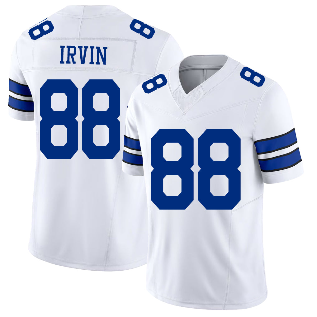 Dallas #88 Irvin Player Football V Neck Short Sleeve White Jersey Michael For Men Youth Women Gift