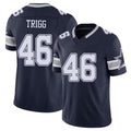 Dallas #46 Trigg Player Football V Neck Short Sleeve Navy Jersey Michael For Men Youth Women Gift