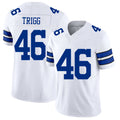 Dallas #46 Trigg Player Football V Neck Short Sleeve White Jersey Michael For Men Youth Women Gift