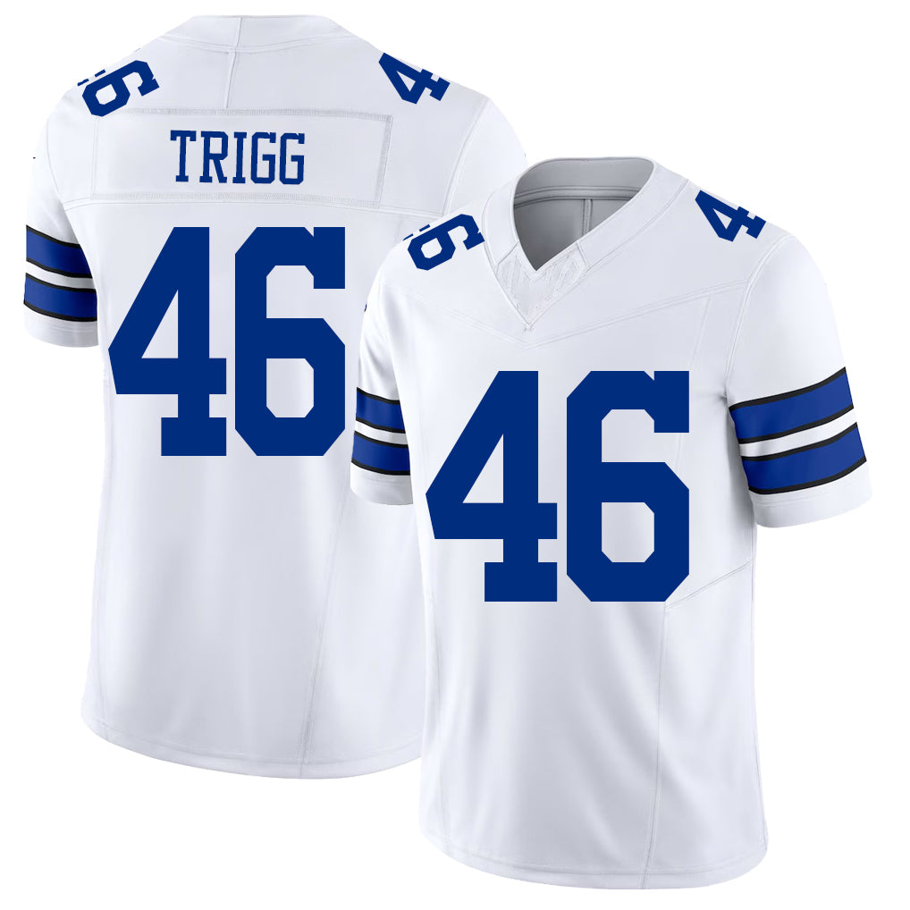 Dallas #46 Trigg Player Football V Neck Short Sleeve White Jersey Michael For Men Youth Women Gift