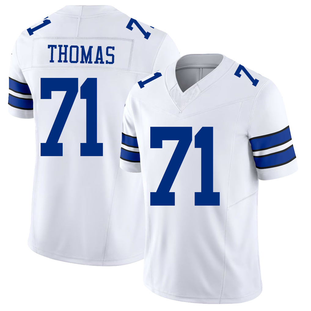 Dallas #71 Thomas Player Football V Neck Short Sleeve White Jersey Nathan For Men Youth Women Gift