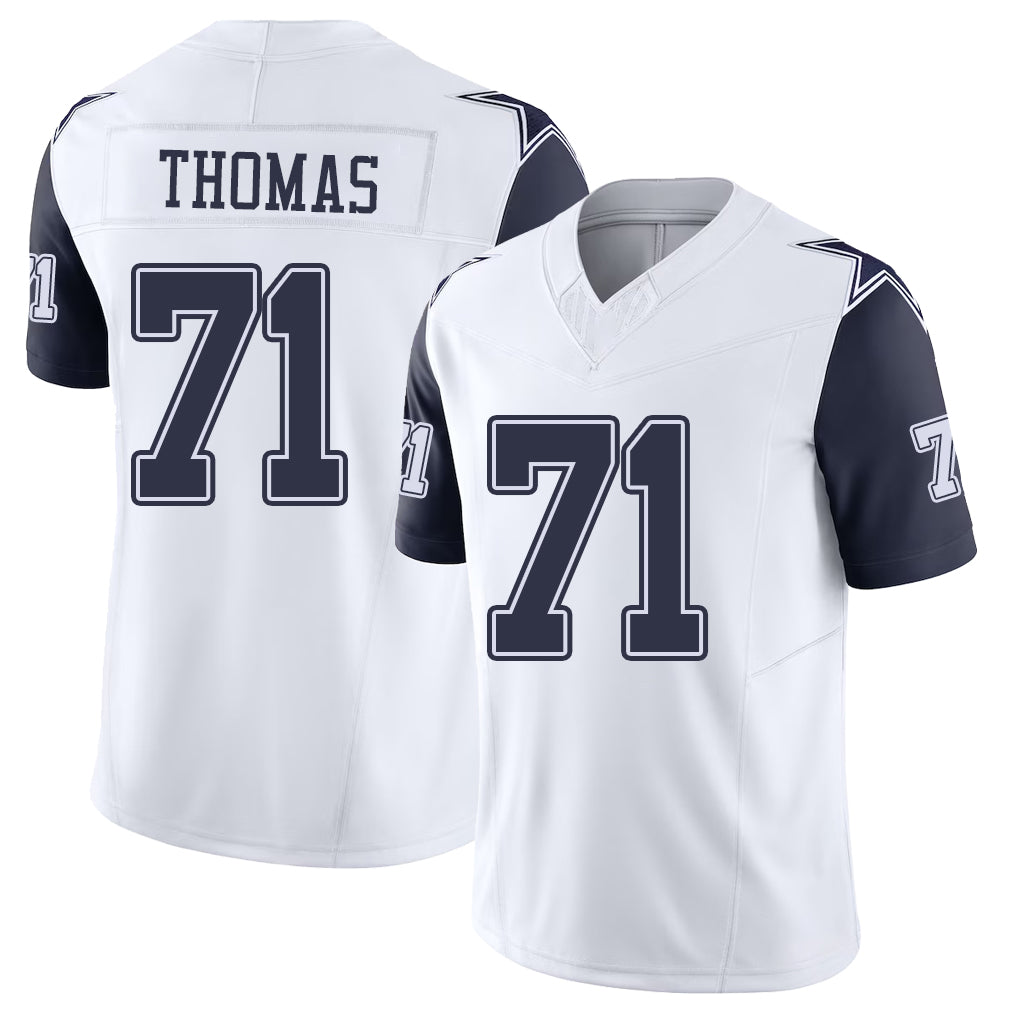 Dallas #71 Thomas Player Football V Neck Short Sleeve Jersey White Nathan For Men Youth Women Gift