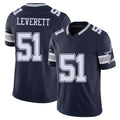 Dallas #51 Leverett Player Football V Neck Short Sleeve Navy Jersey Nick For Men Youth Women Gift