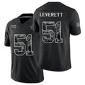 Dallas #51 Leverett Player Football V Neck Short Sleeve Black Jersey Nick For Men Youth Women Gift