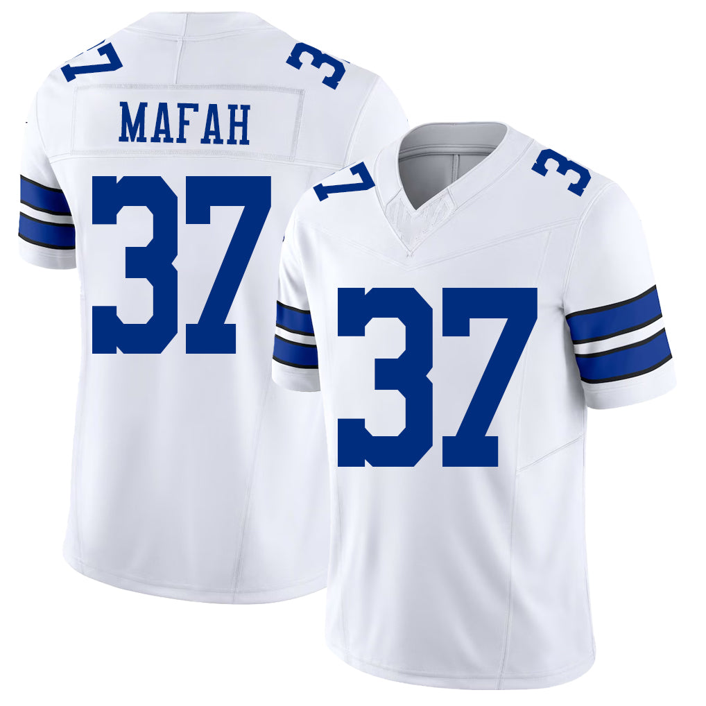 Dallas #37 Mafah Player Football V Neck Short Sleeve White Jersey Phil For Men Youth Women Gift