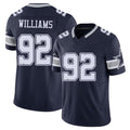 Dallas #92 Williams Player Football V Neck Short Sleeve Navy Jersey Quinnen For Men Youth Women Gift