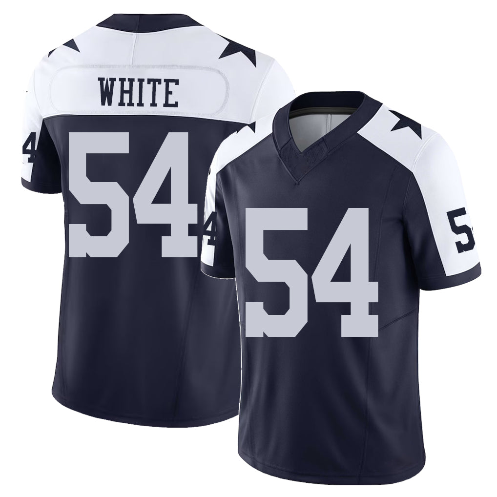 Dallas #54 White Player Football V Neck Short Sleeve Jersey Navy Randy For Men Youth Women Gift