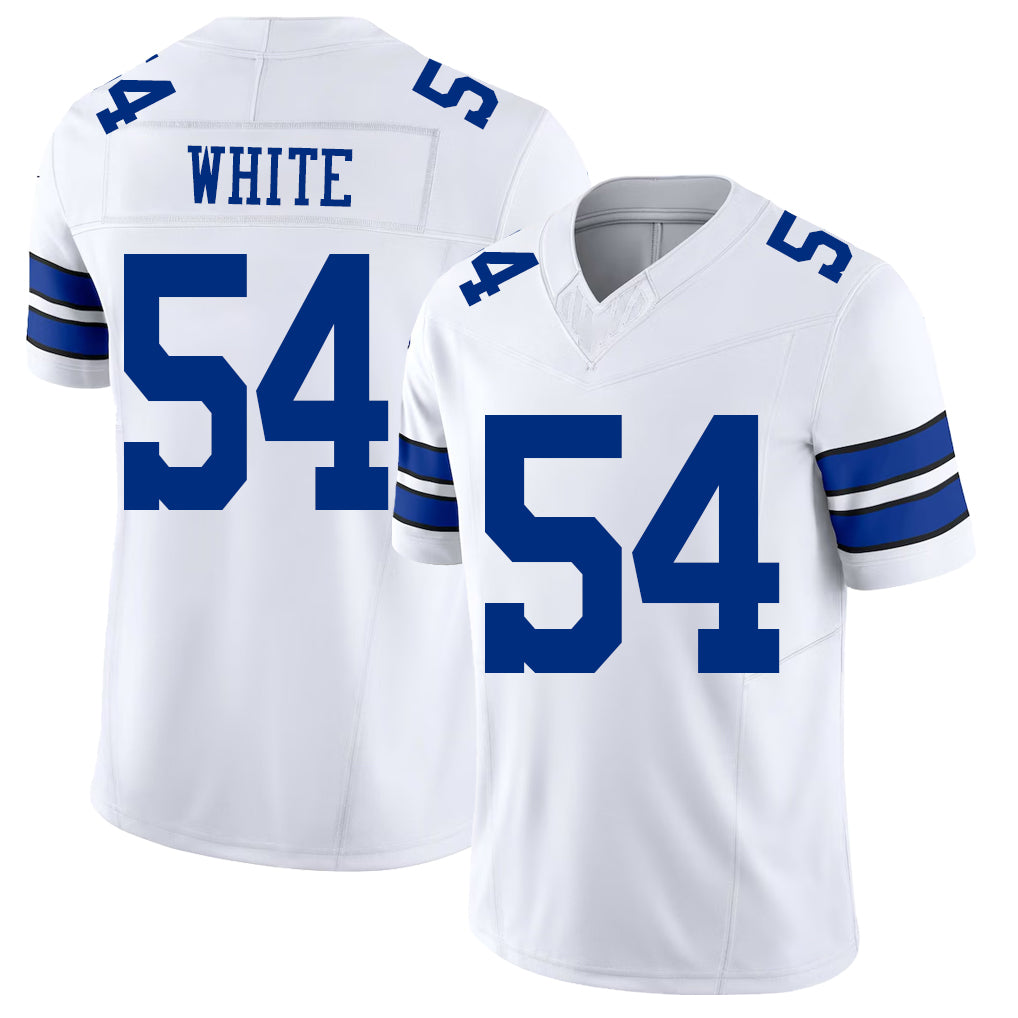 Dallas #54 White Player Football V Neck Short Sleeve White Jersey Randy For Men Youth Women Gift