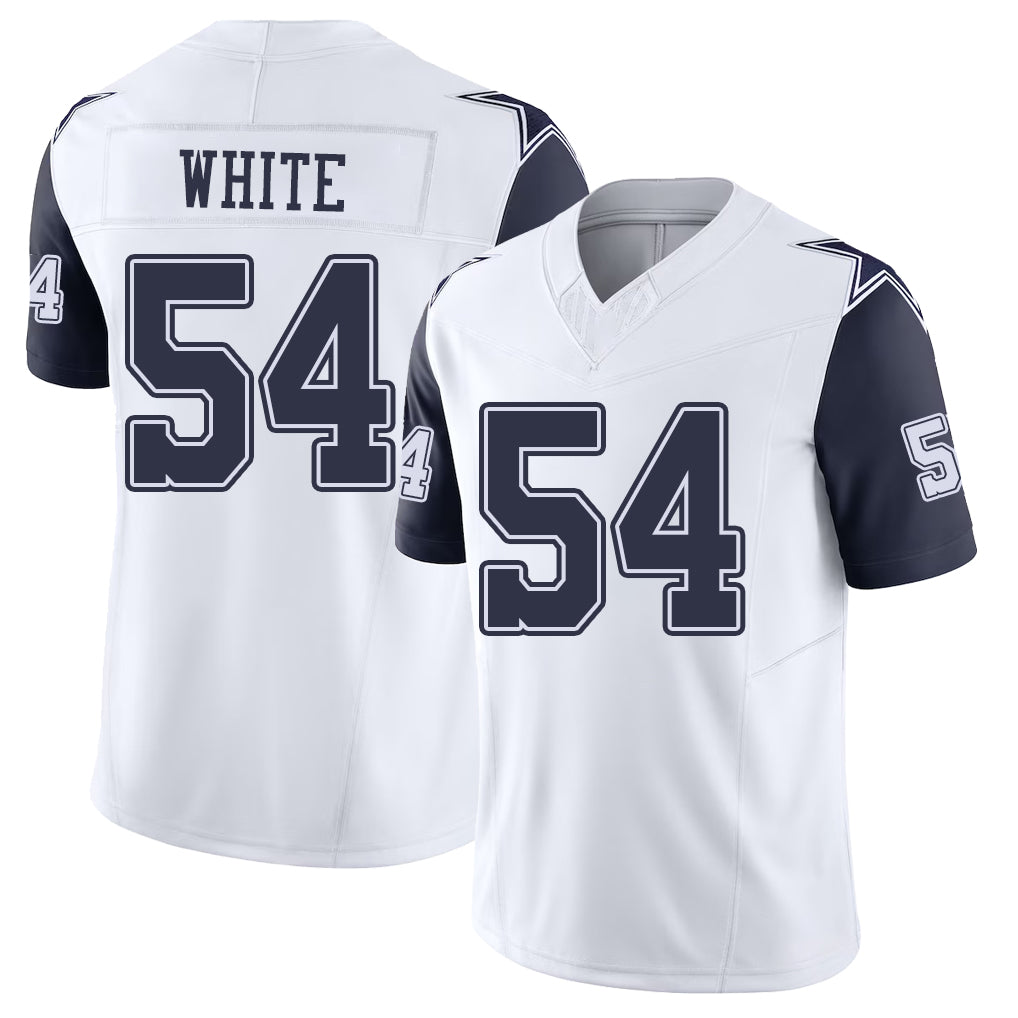 Dallas #54 White Player Football V Neck Short Sleeve Jersey White Randy For Men Youth Women Gift