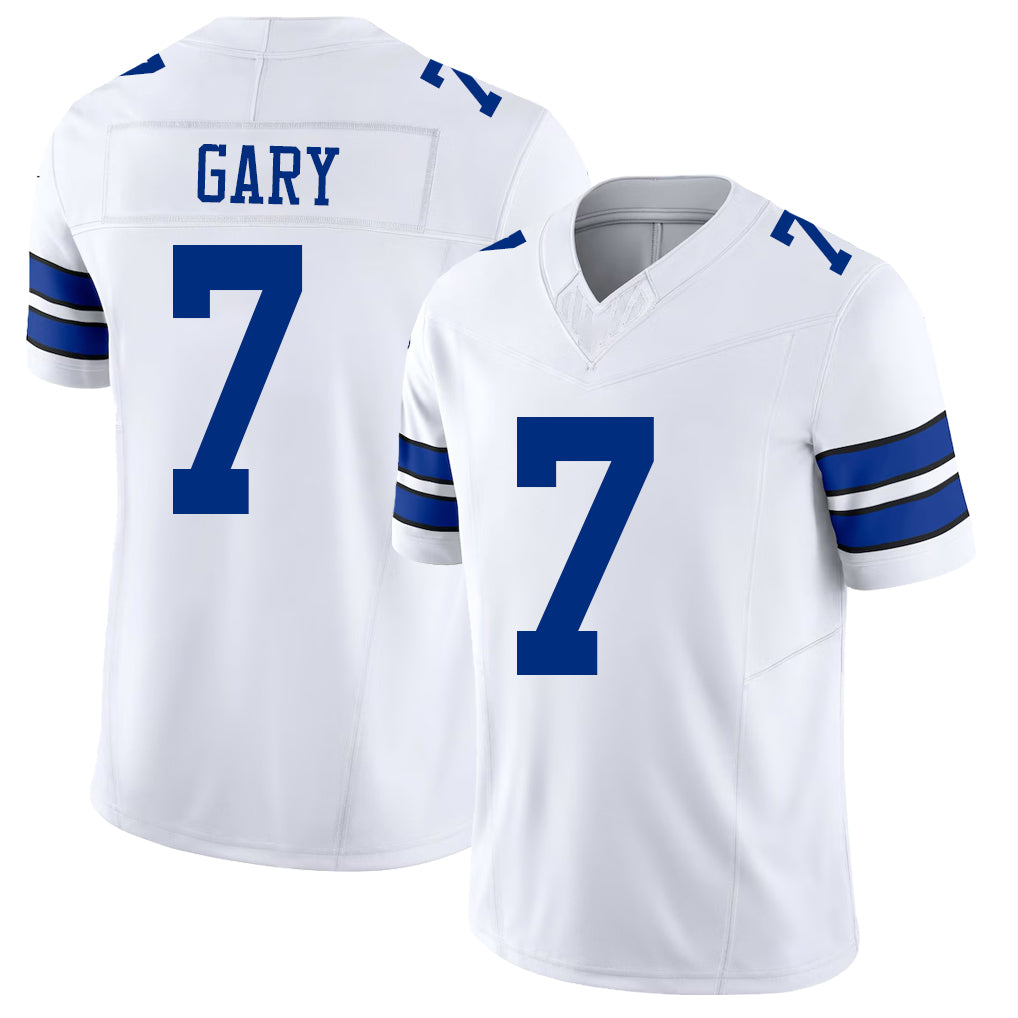Dallas #7 Gary Player Football V Neck Short Sleeve White Jersey Rashan For Men Youth Women Gift