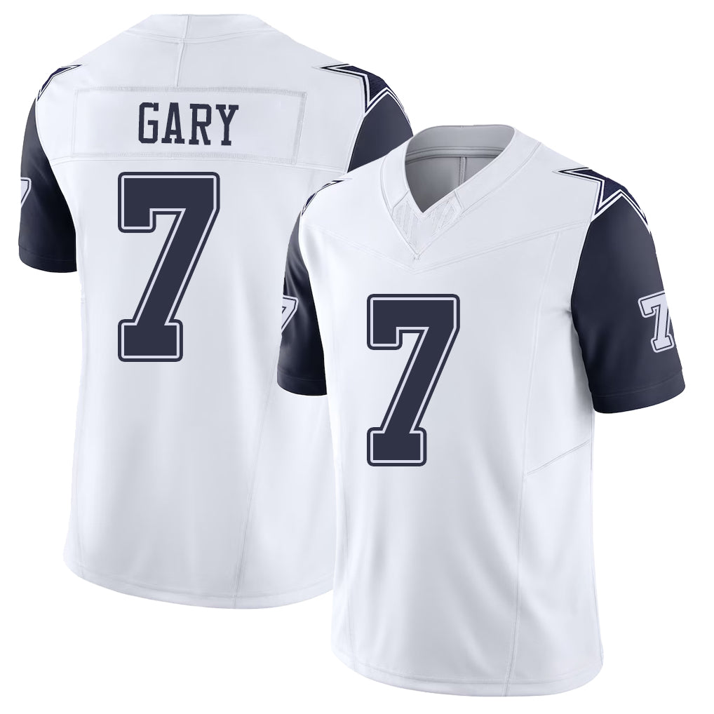 Dallas #7 Gary Player Football V Neck Short Sleeve Jersey White Rashan For Men Youth Women Gift