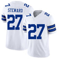 Dallas #27 Steward Player Football V Neck Short Sleeve White Jersey Reddy For Men Youth Women Gift