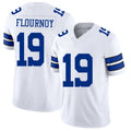 Dallas #19 Flournoy Player Football V Neck Short Sleeve White Jersey Ryan For Men Youth Women Gift