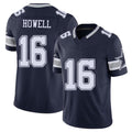 Dallas #16 Howell Player Football V Neck Short Sleeve Navy Jersey Sam For Men Youth Women Gift