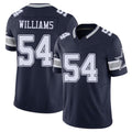 Dallas #54 Williams Player Football V Neck Short Sleeve Navy Jersey Sam For Men Youth Women Gift