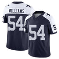 Dallas #54 Williams Player Football V Neck Short Sleeve Jersey Navy Sam For Men Youth Women Gift