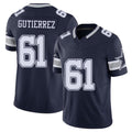 Dallas #61 Gutierrez Player Football V Neck Short Sleeve Navy Jersey Sebastian For Men Youth Women Gift