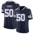 Dallas #50 James Player Football V Neck Short Sleeve Navy Jersey Shemar For Men Youth Women Gift