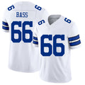 Dallas #66 Bass Player Football V Neck Short Sleeve White Jersey TJ For Men Youth Women Gift