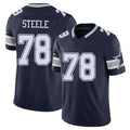 Dallas #78 Steele Player Football V Neck Short Sleeve Navy Jersey Terence For Men Youth Women Gift