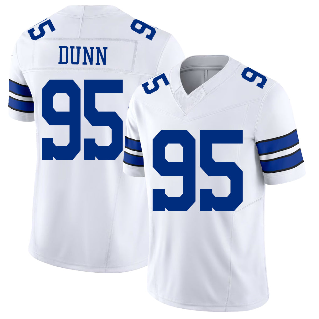 Dallas #95 Dunn Player Football V Neck Short Sleeve White Jersey Tommy For Men Youth Women Gift