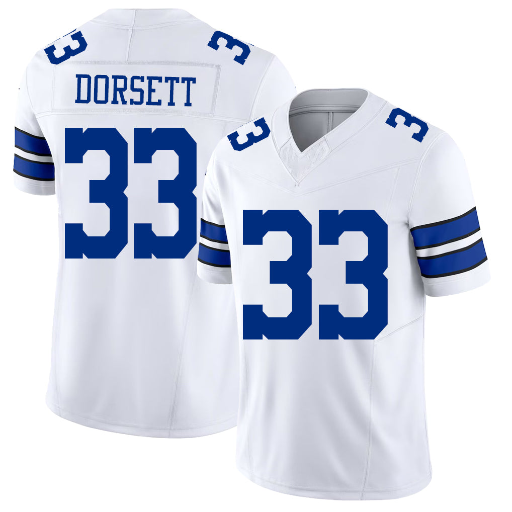 Dallas #33 Dorsett Player Football V Neck Short Sleeve White Jersey Tony For Men Youth Women Gift