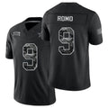 Dallas #9 Romo Player Football V Neck Short Sleeve Black Jersey Tony For Men Youth Women Gift