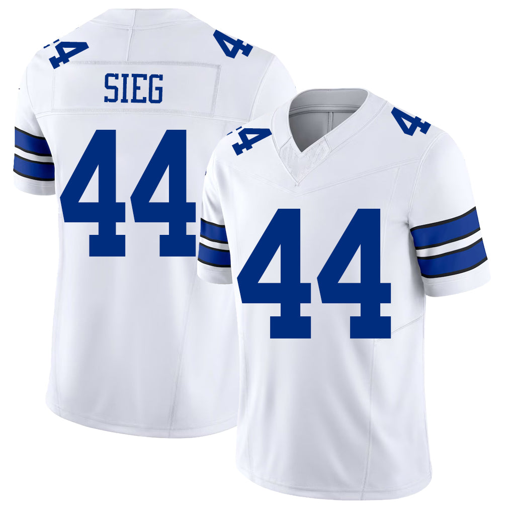 Dallas #44 Sieg Player Football V Neck Short Sleeve White Jersey Trent For Men Youth Women Gift