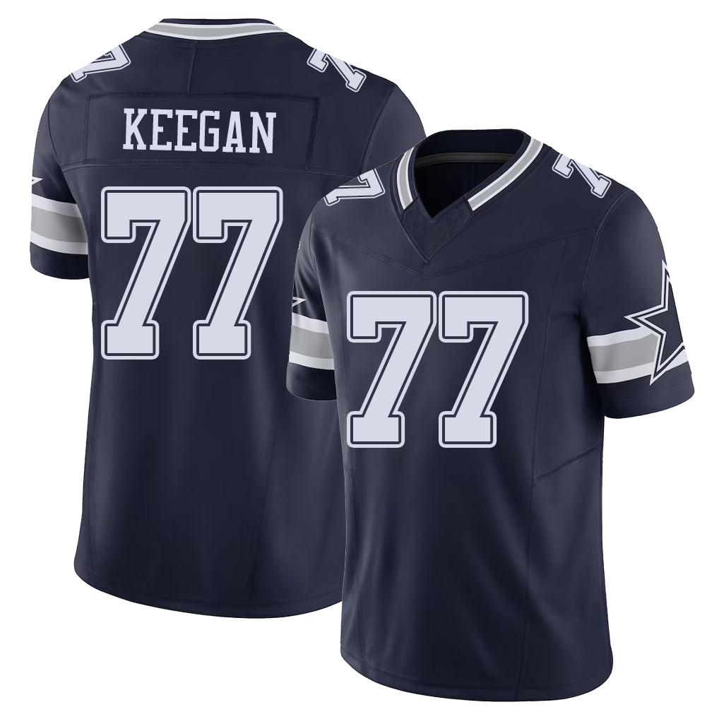 Dallas #77 Keegan Player Football V Neck Short Sleeve Navy Jersey Trevor For Men Youth Women Gift