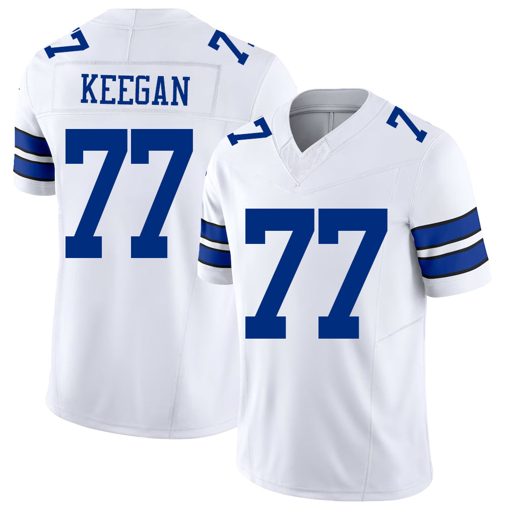 Dallas #77 Keegan Player Football V Neck Short Sleeve White Jersey Trevor For Men Youth Women Gift