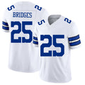 Dallas #25 Bridges Player Football V Neck Short Sleeve White Jersey Trikweze For Men Youth Women Gift