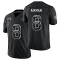 Dallas #8 Aikman Player Football V Neck Short Sleeve Black Jersey Troy For Men Youth Women Gift