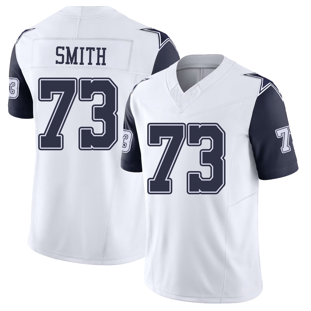 Dallas #73 Smith Player Football V Neck Short Sleeve Jersey White Tyler For Men Youth Women Gift