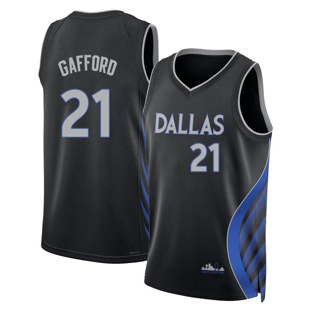 Dallas #21 Gafford Player Basketball Sleeveless Black Jersey Daniel For Adult Youth