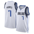 Dallas #7 Powell Player Basketball Sleeveless White Jersey Dwight For Adult Youth