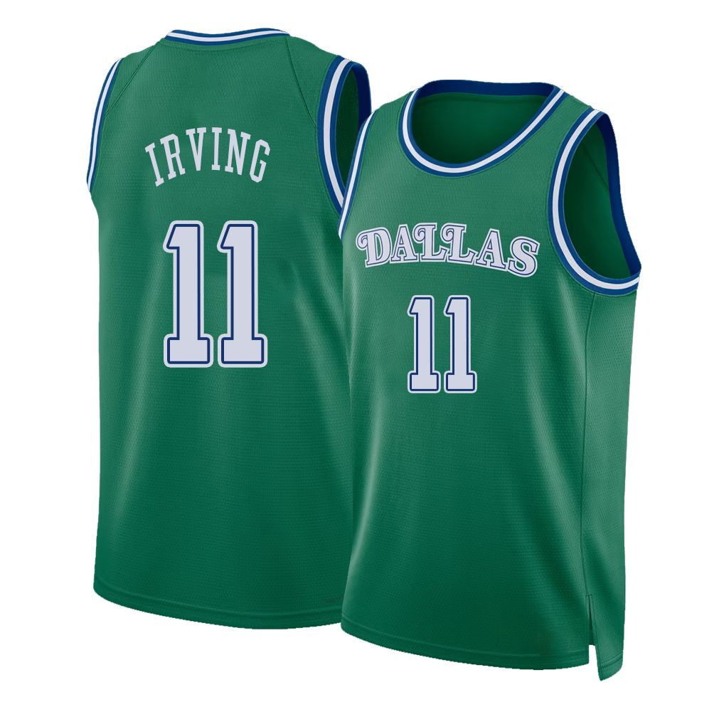 Dallas #11 Irving Player Basketball Sleeveless Green Jersey Kyrie For Adult Youth